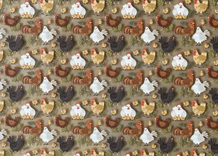 Scattered Chickens and Chicks Patternly