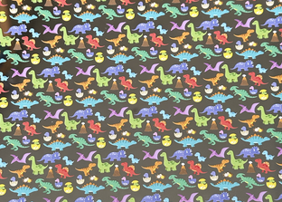 Scattered Colorful Dinosaurs Patternply