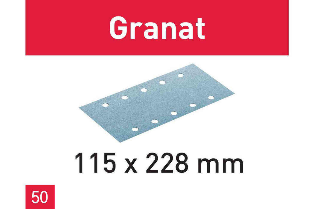115 x 228 - Granat Abrasives (50 Pack)
