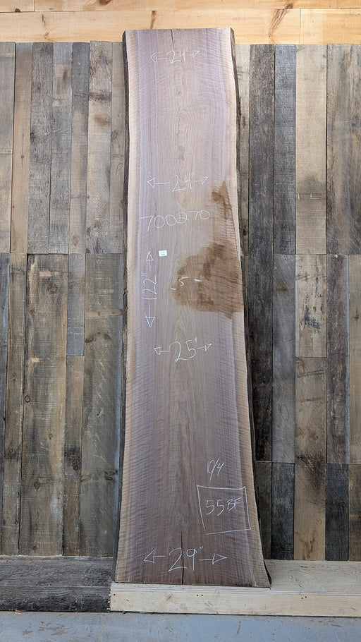 29" wide live edge walnut slab