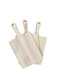 Three wooden cutting boards with handles on a white background