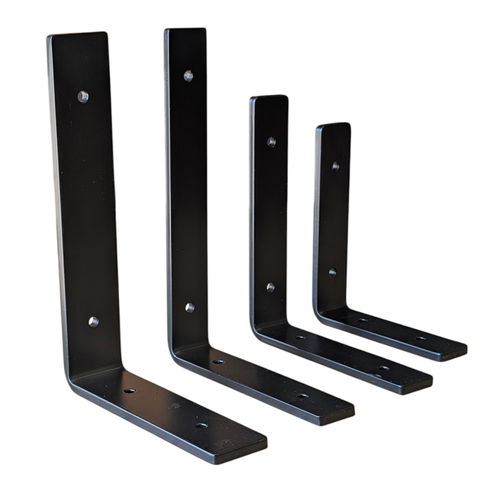Heavy-Duty Black Steel L Shelf Bracket