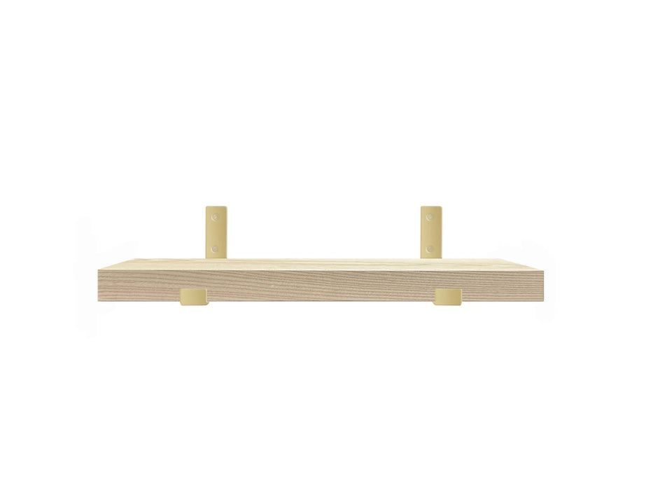 White Ash Shelf with gold brackets 