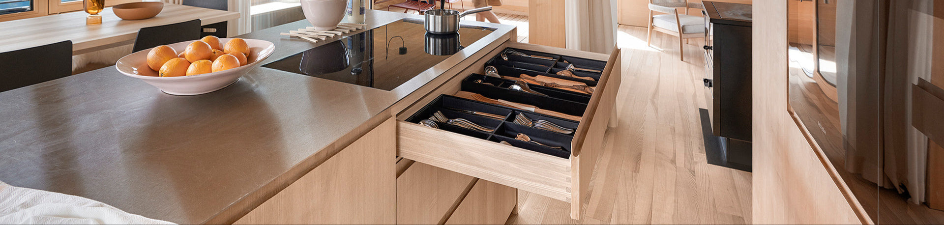 Kitchen drawer using blum drawer slides