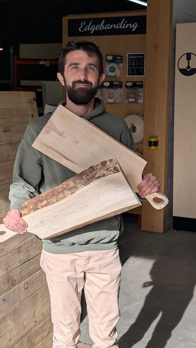 Live Edge Charcuterie Board with Classic Handle - Maple