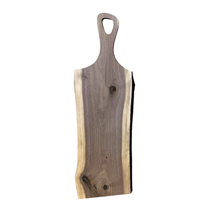 Live Edge Charcuterie Board with Classic Handle - Walnut