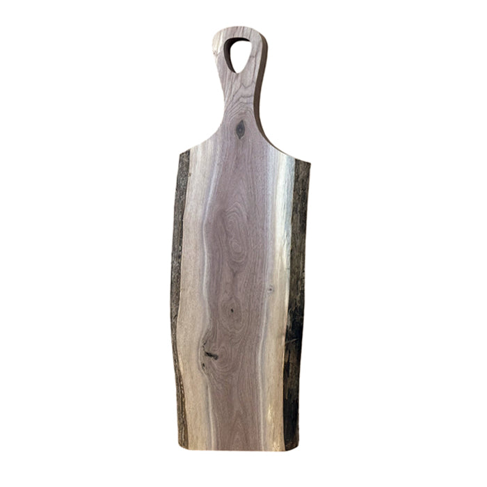 Live Edge Charcuterie Board with Classic Handle - Walnut