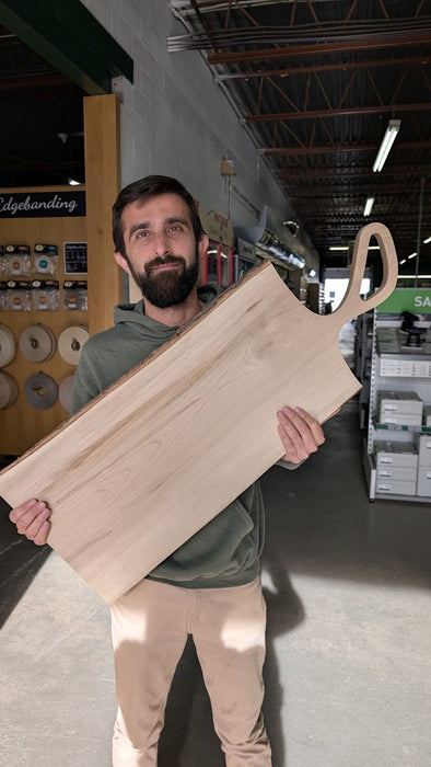 Live Edge Charcuterie Board with Oblong Handle - Maple