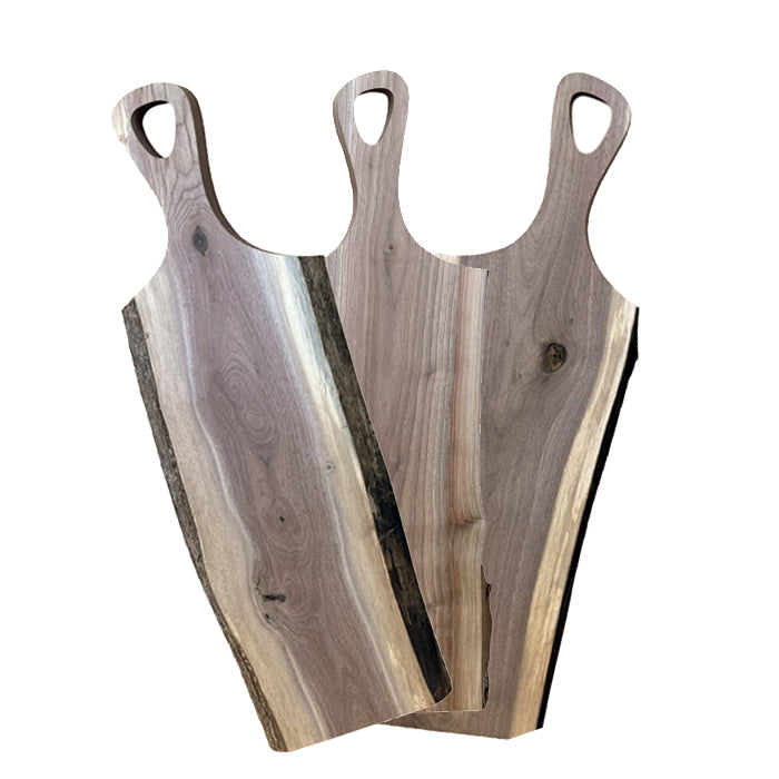 Live Edge Charcuterie Board with Classic Handle - Walnut