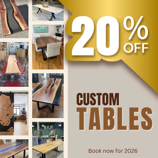 Custom tables are 20% off
