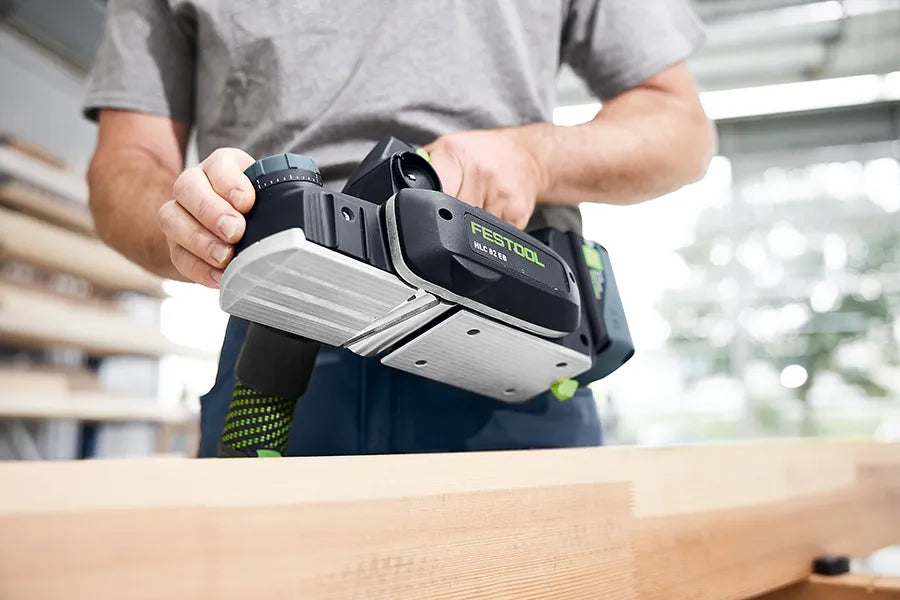 Woodworker about to start using a Festool - HLC 82 Cordless Planer