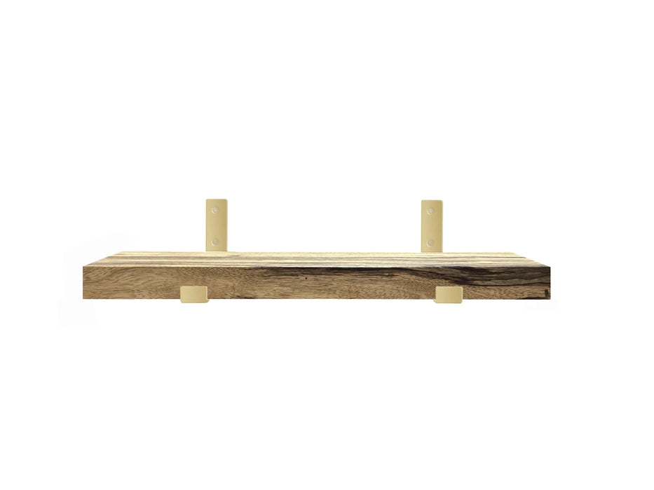 Limba Shelf with gold brackets