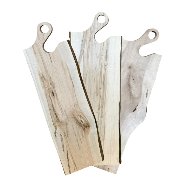Live Edge Charcuterie Board with Small Round Handle - Maple