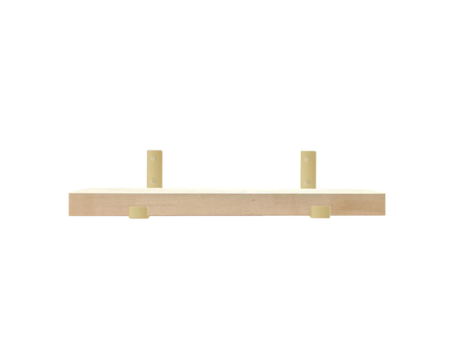 Maple Shelf with gold brackets
