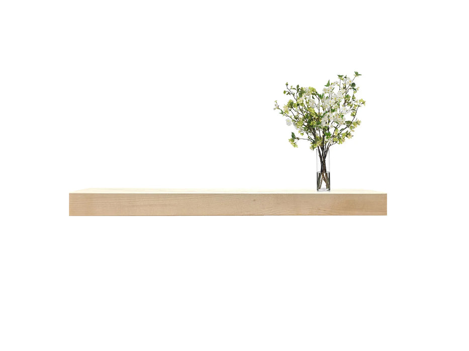 Maple Floating Shelf with a plant