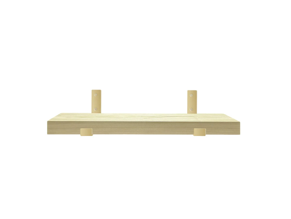Poplar Shelf with gold brackets