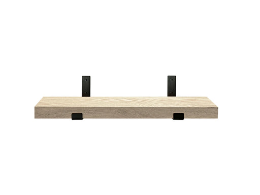 Red Oak shelf with black brackets