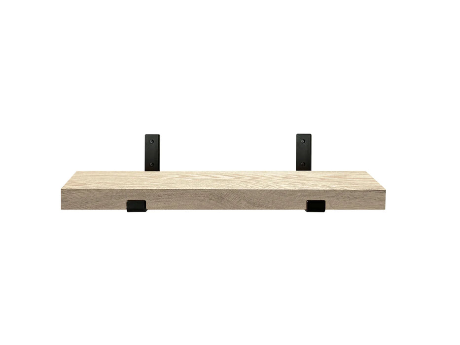 Red Oak shelf with black brackets
