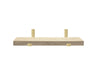 Red Oak shelf with gold brackets
