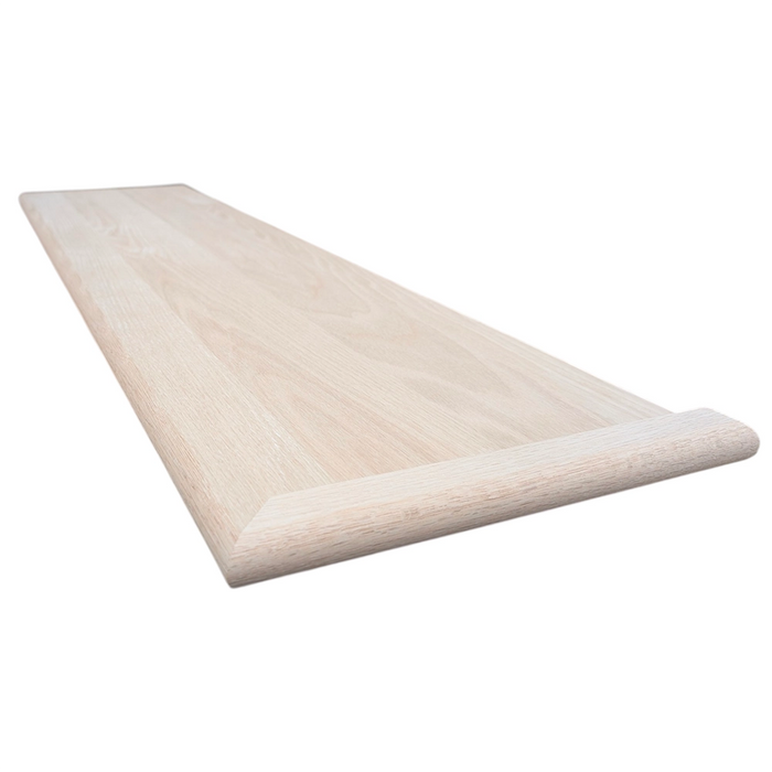 Solid Red Oak Stair Tread with Return