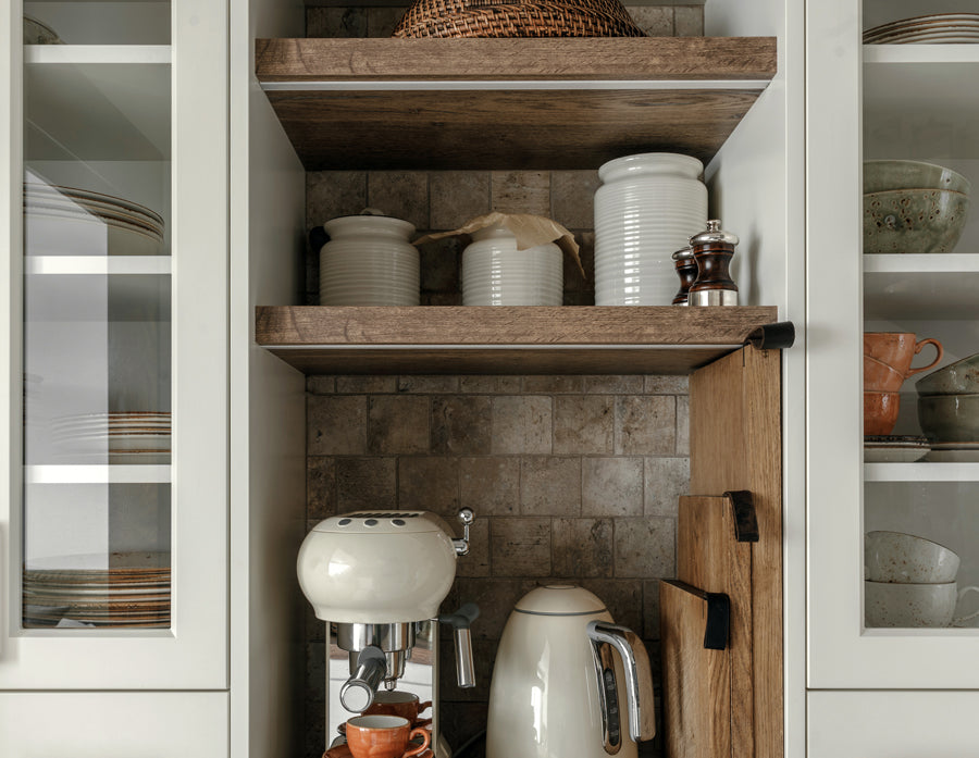 Wood shelves