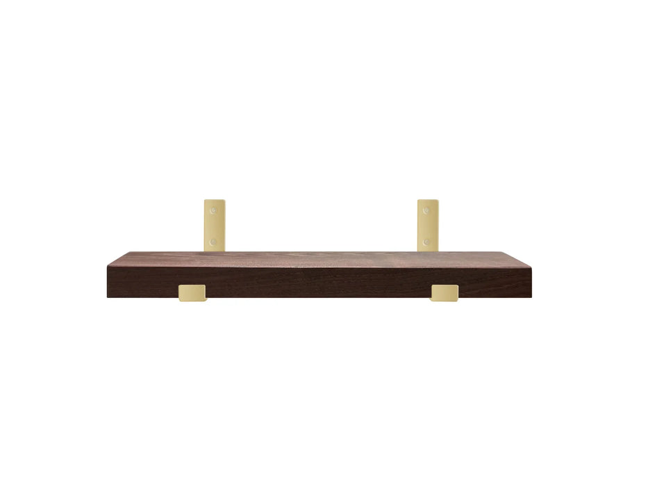 Roasted Ash Shelf with gold brackets