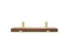 Sapele Floating Shelf with gold bracket