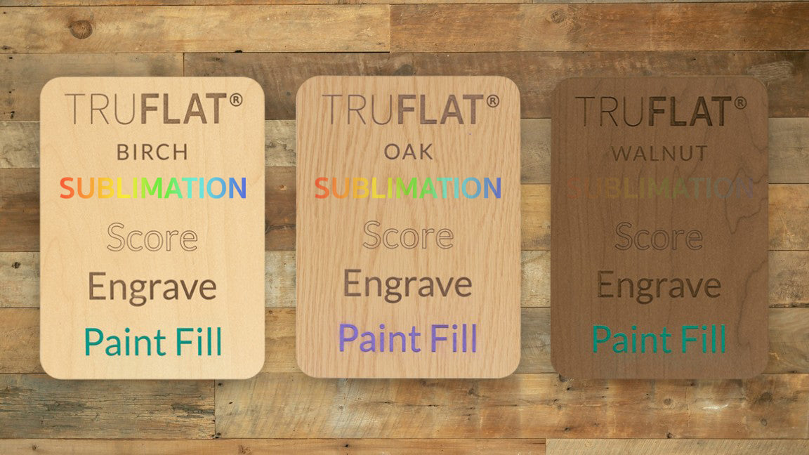 TruFlat Wood Pack showing sublimation