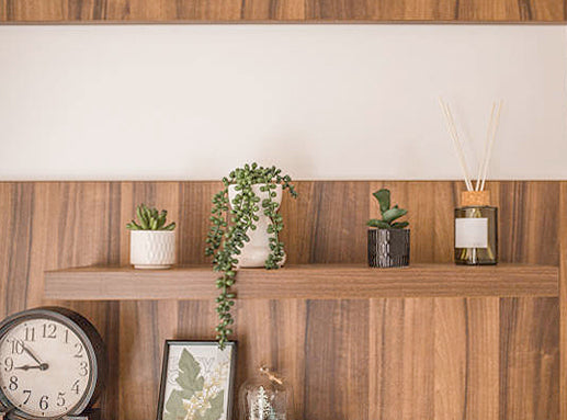 An example of a walnut floating shelf