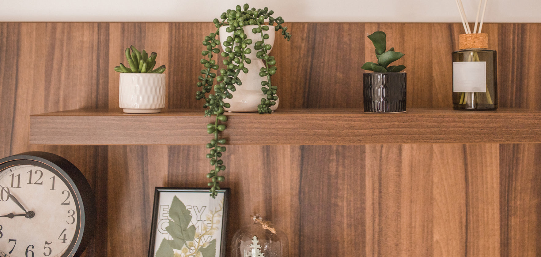 Walnut floating shelf