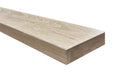 close up of a white oak floating shelf
