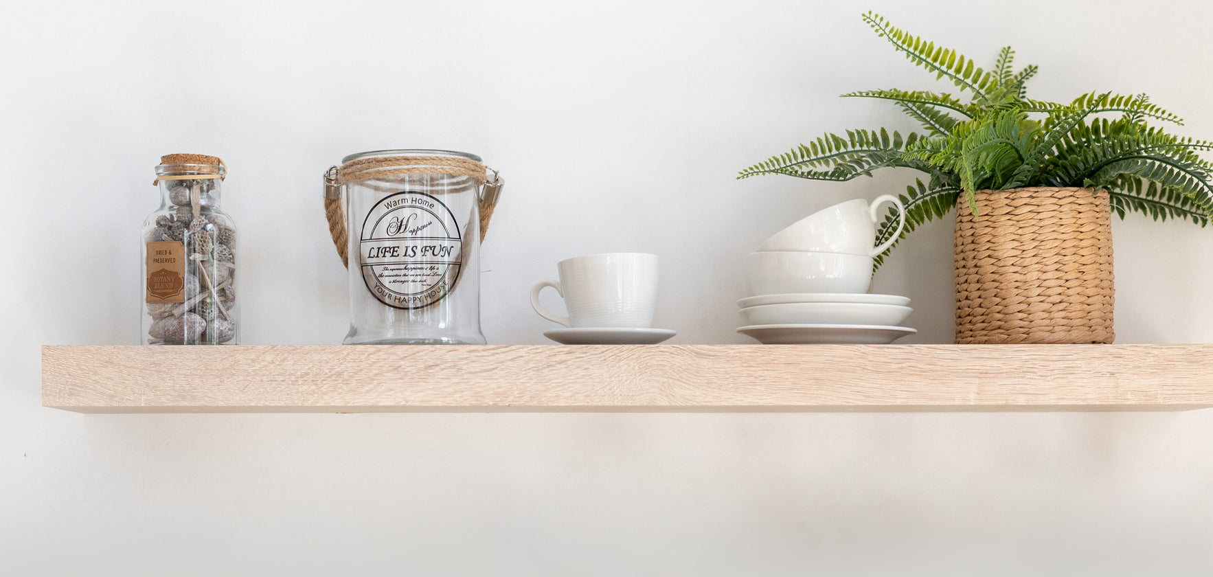 White Oak Floating Shelf