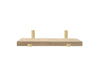 White Oak Shelf with gold brackets