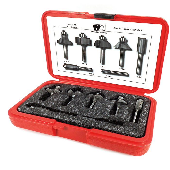Whiteside 402 Basic Router Bit Set (1/4" Shank)