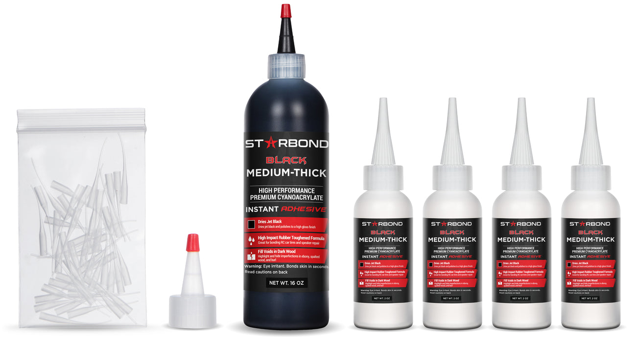 Starbond Flexible Black Medium-Thick CA Glue — KJP Select Hardwoods
