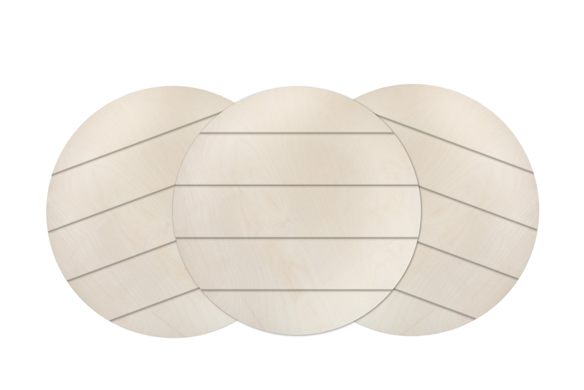 Birch Plywood Shiplap Wood Rounds 1/4 | KCH Laser