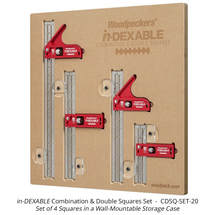 Woodpeckers MDSQ-21 Mini in-DEXABLE Double Square - 4 Inch Blade - Includes  Rack-It