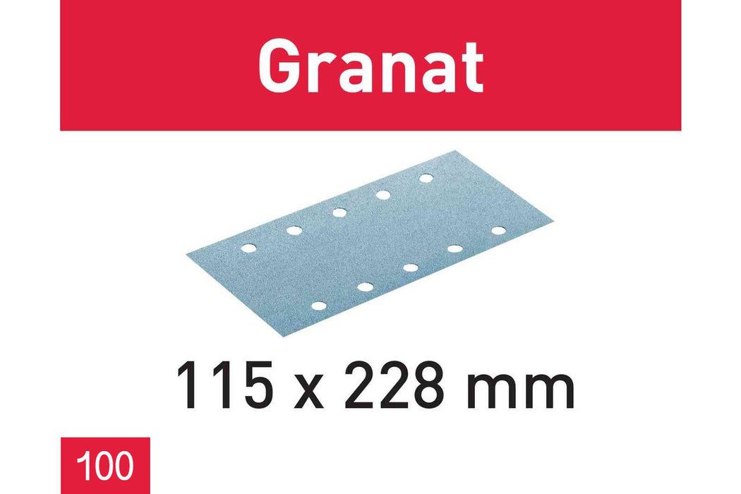 115 x 228 - Granat Abrasives (100 Pack)