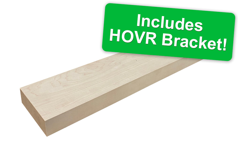Maple Floating Shelf with HOVR Bracket installed